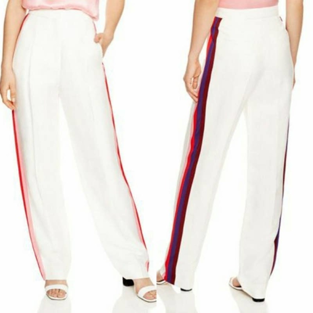 Sandro Paris Vanja White Striped Pants